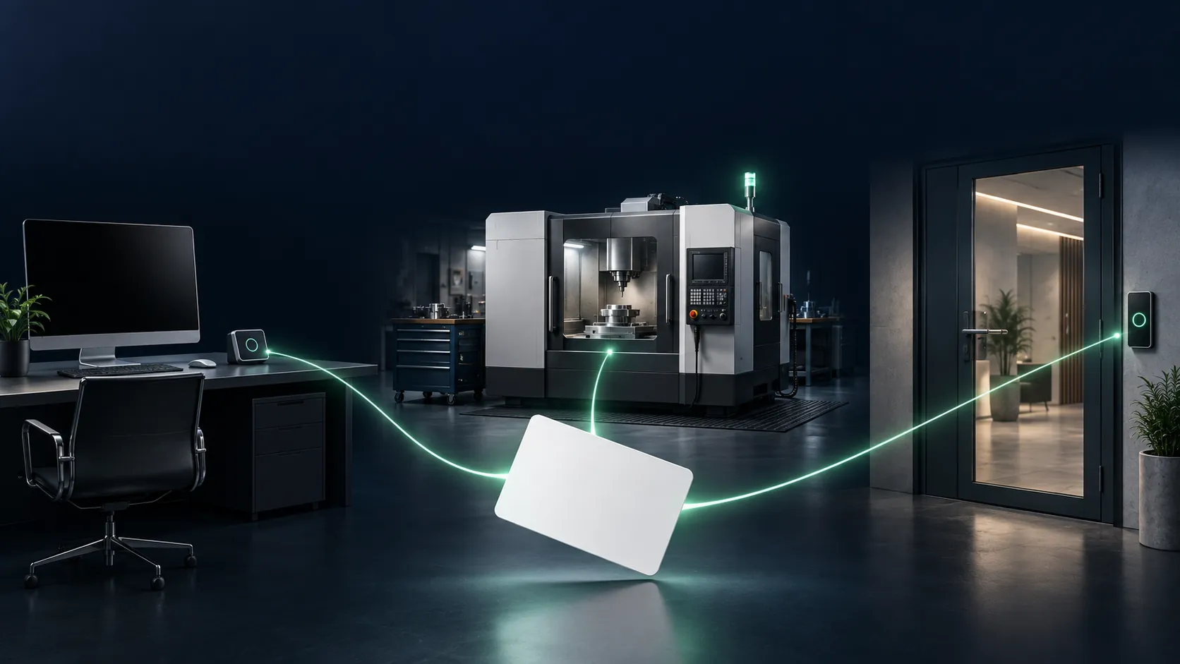 One card connects computers, machines and doors